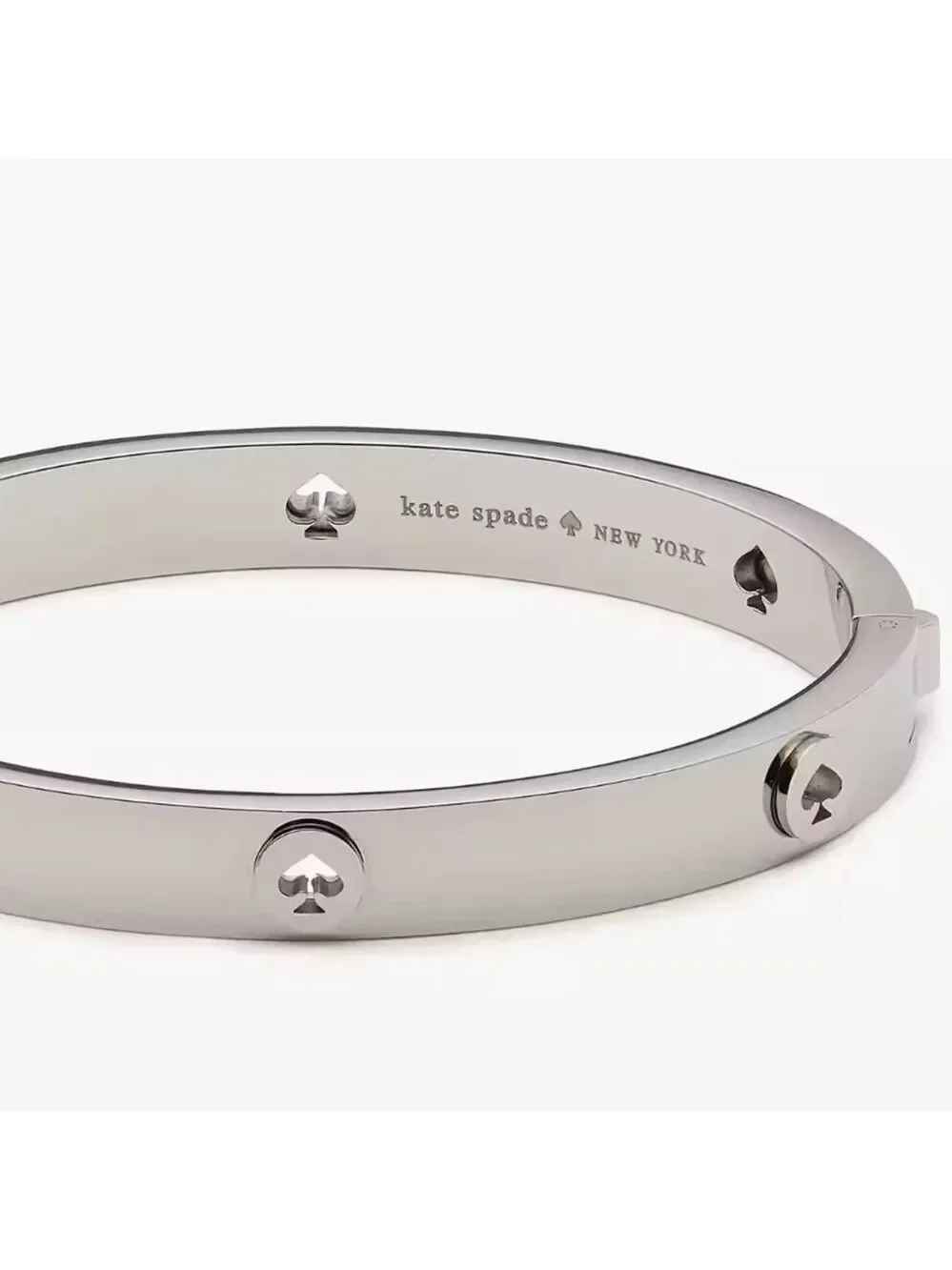Kate Spade New York Silver Spot The Spade Hinged Bangle - Picture 1 of 3